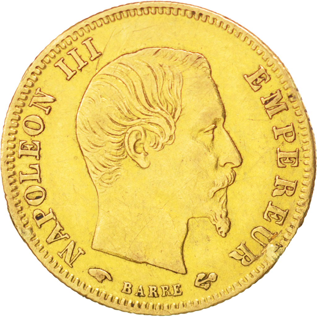 La monnaie ancienne en Or « 5 Francs Napoléon III tête nue »